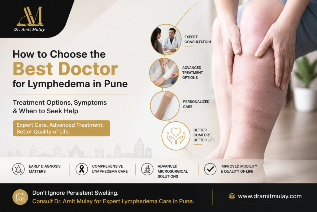 Best Doctor for Lymphedema in Pune - Dr Amit Mulay providing advanced lymphedema treatment, expert consultation, and personalized care for persistent arm and leg swelling in Pune.